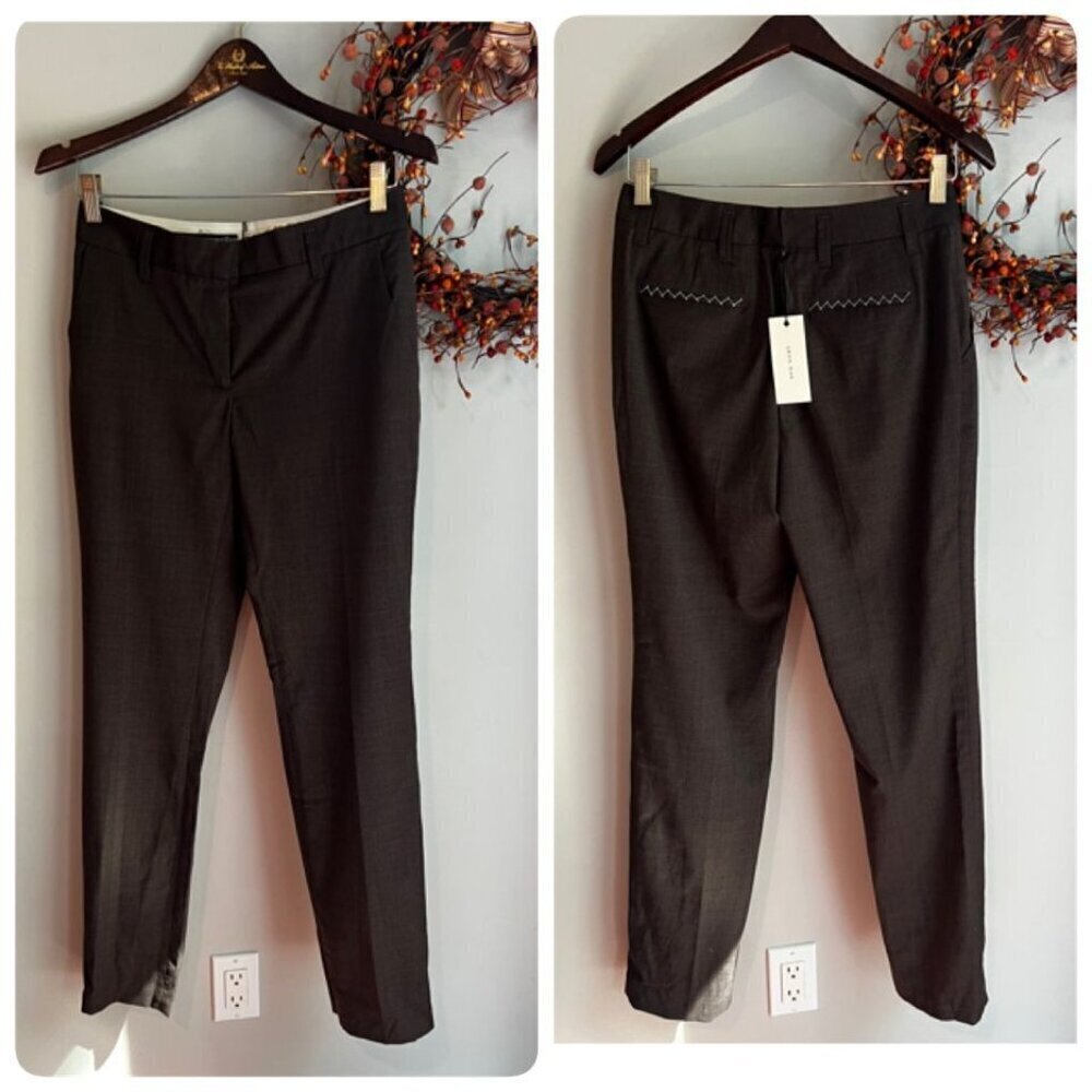 Leon Max Womens Limited Edition Trousers Dress Pant Sz 0 Brown Wool Blend